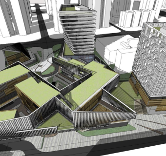 现代产业园办公楼su模型下载